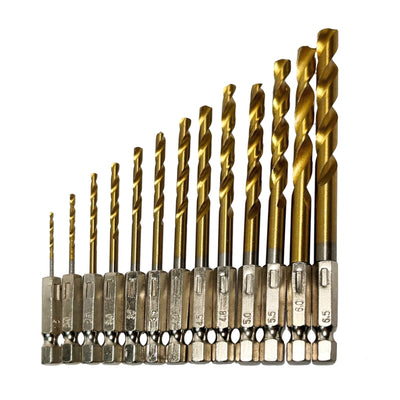 Metaalboren set Titanium 1.5 tot 6.5mm met hex-opname | 13 stuks