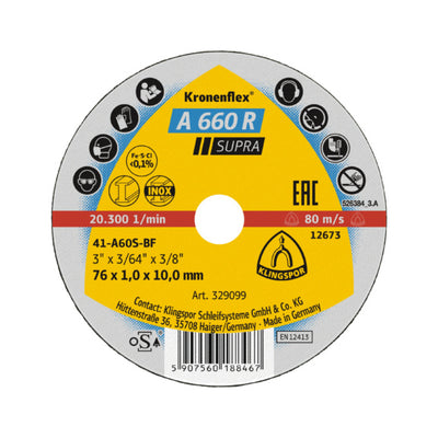 25x Doorslijpschijf A 660 R | Vlak 100 x 1 x 1 mm
