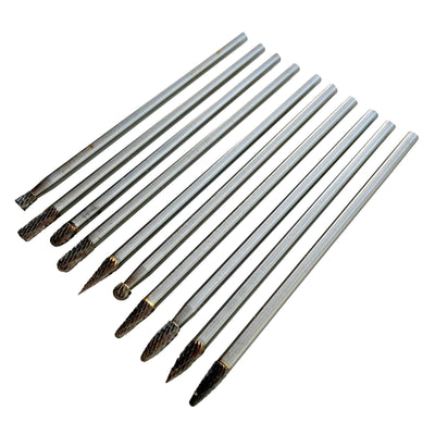Wolfraamcarbide stiftfrezen set | Lange uitvoering | 10 stuks