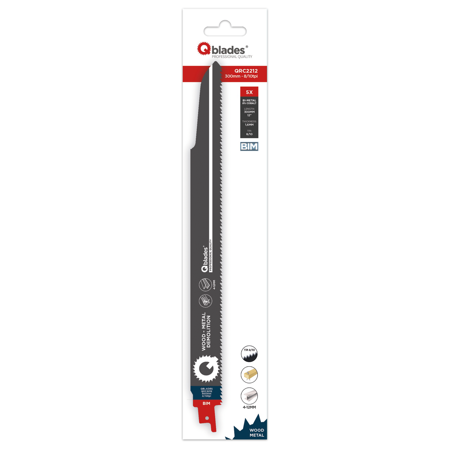 Qblades QRC2212 300x1.6mm | Recipro zaagblad | BIM