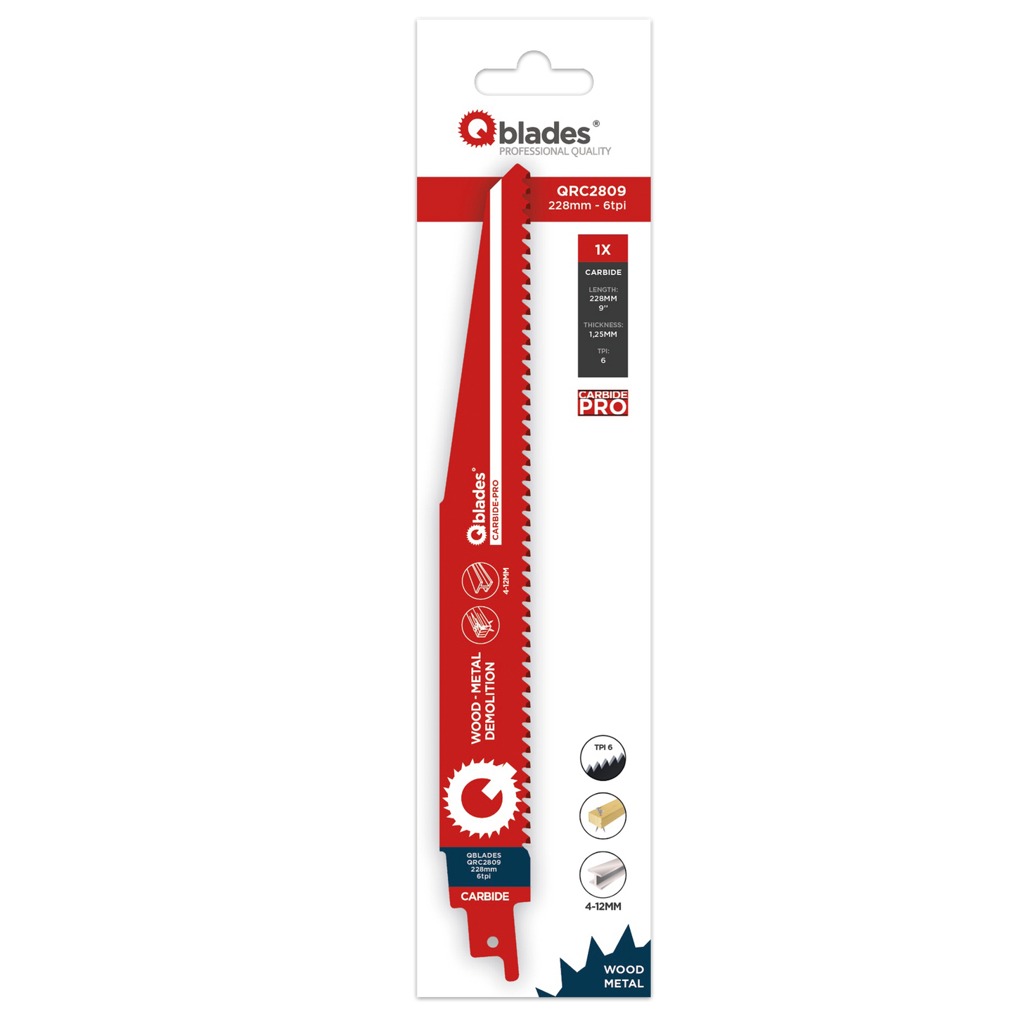 Qblades QRC2809 228x1.6mm | Recipro zaagblad | Carbide