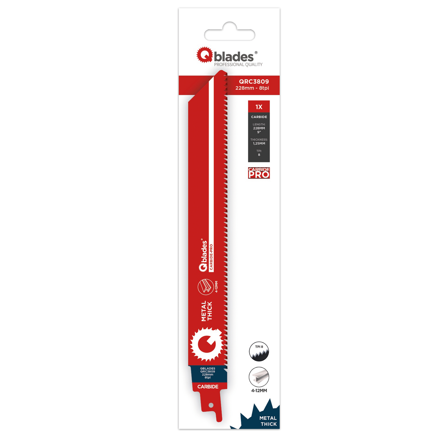Qblades QRC3809 228x1.25mm | Recipro zaagblad | Carbide