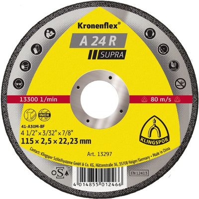 25x Doorslijpschijf A 24 R | Vlak 115 x 2.5 x 22.23 mm