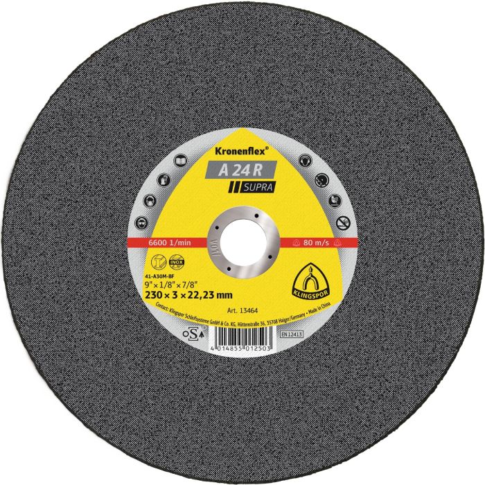 25x Doorslijpschijf A 24 R | Vlak 230 x 3 x 22.23 mm