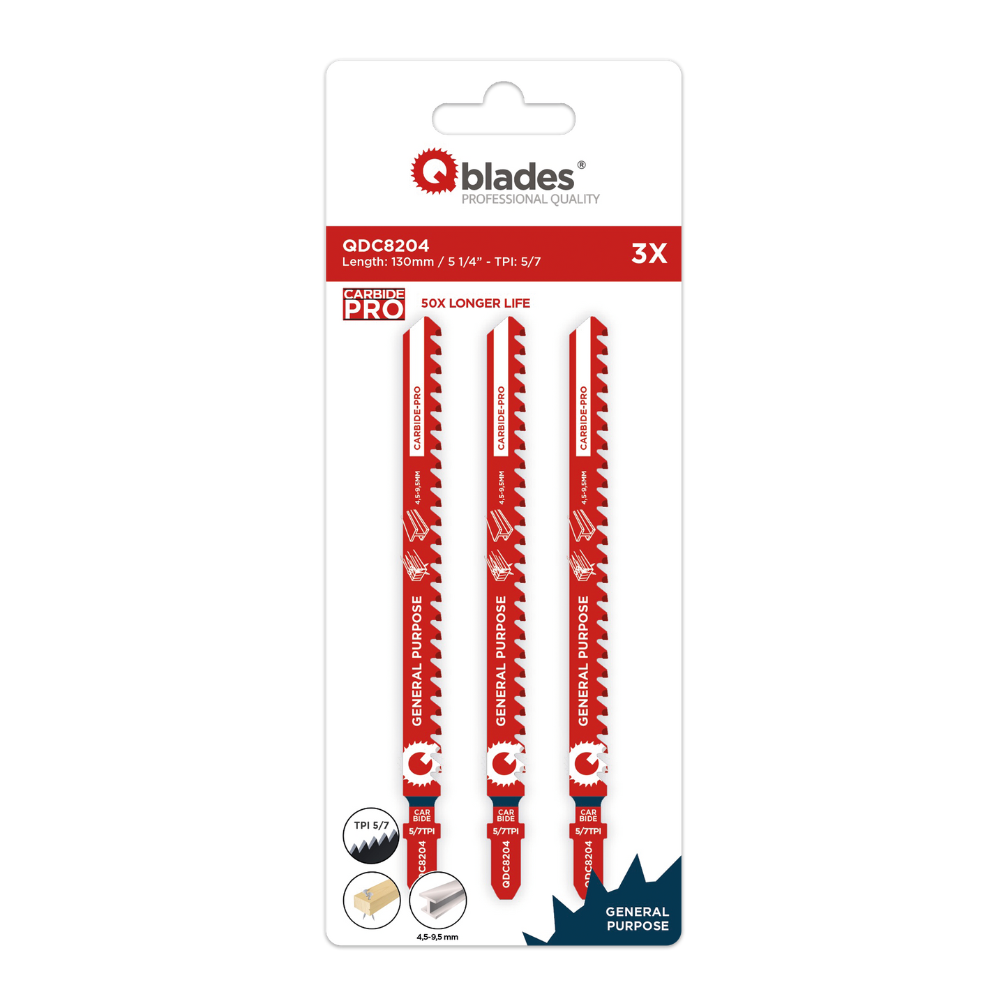 Qblades QDC8204 130mm | Decoupeerzaag | Carbide